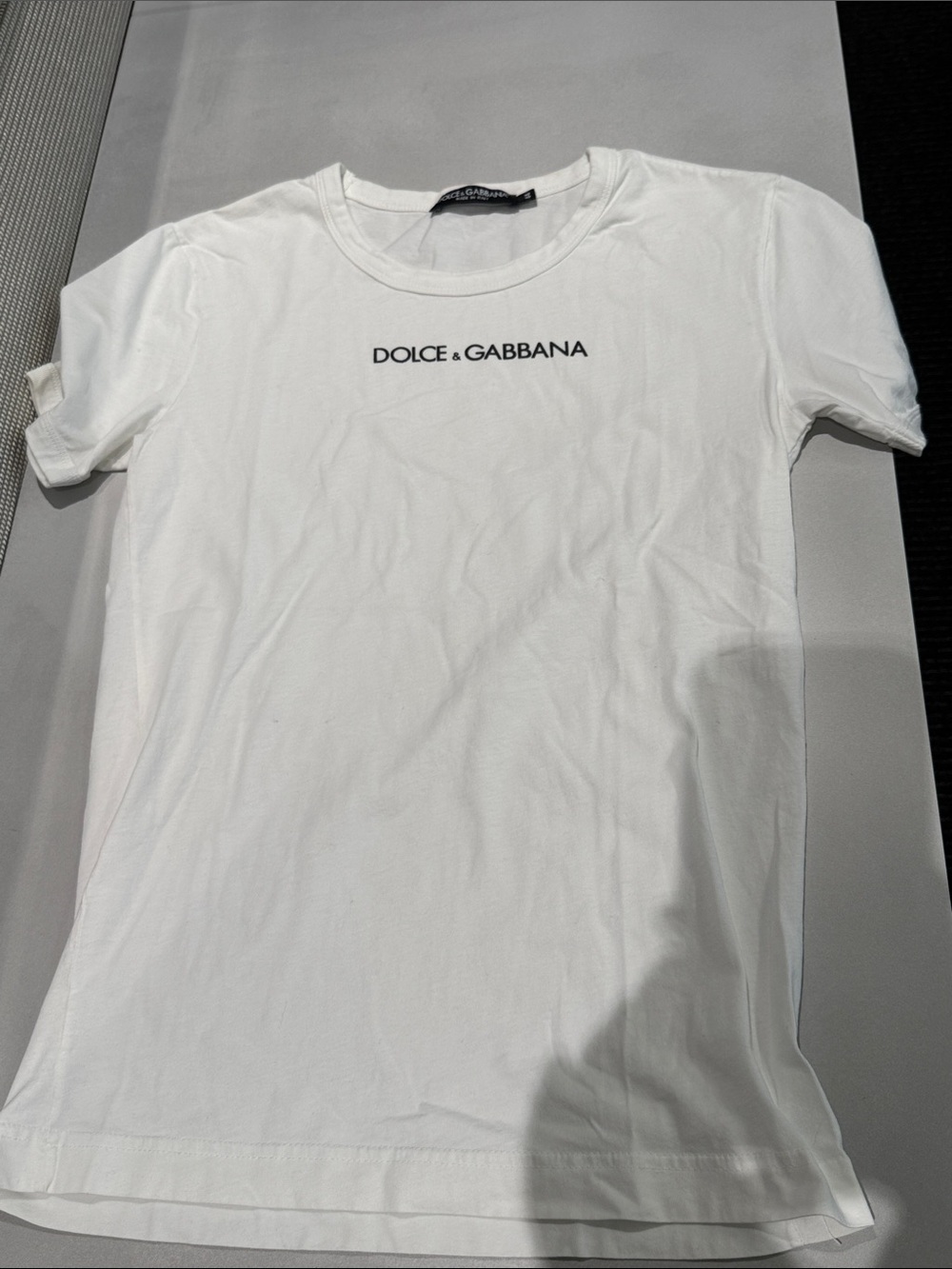 Dolce & Gabbana White T-Shirt with Black Logo